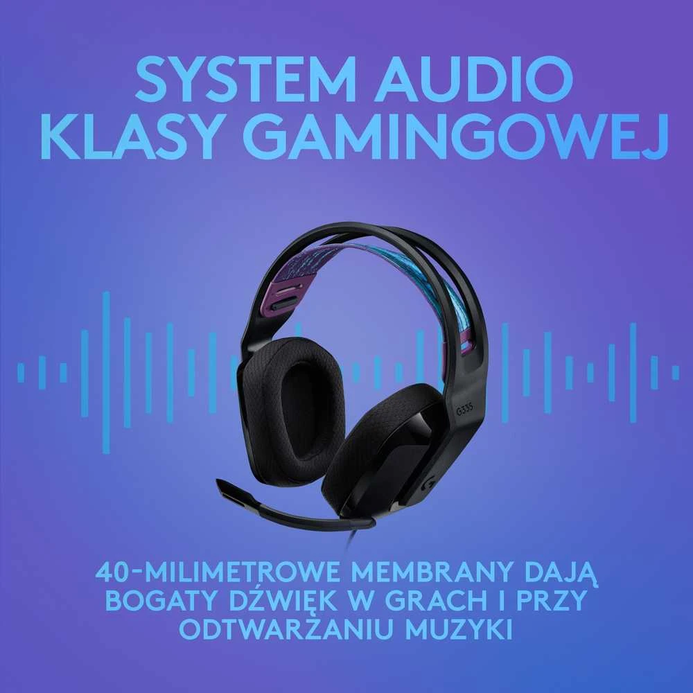 Laidinės žaidimų ausinės Logitech G335, juodos spalvos