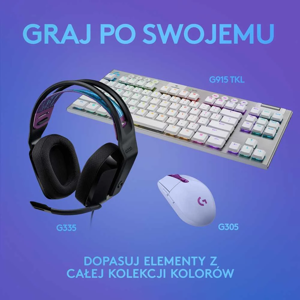 Laidinės žaidimų ausinės Logitech G335, juodos spalvos