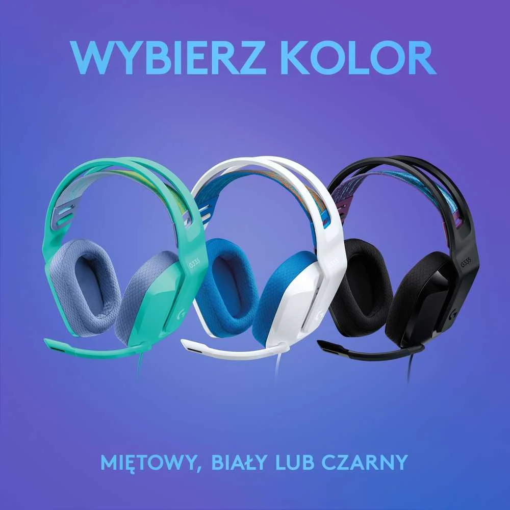 Laidinės žaidimų ausinės Logitech G335, juodos spalvos