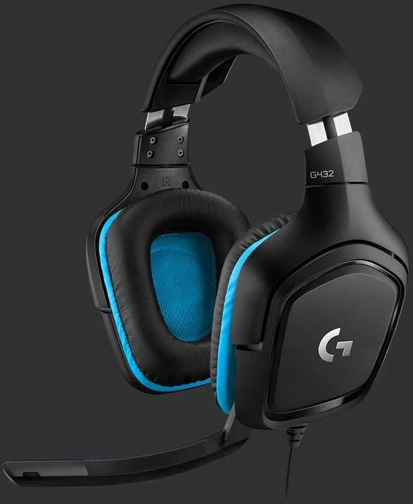 Logitech G432 7.1 Surround Sound ausinės su laidu žaidimams, Juodos