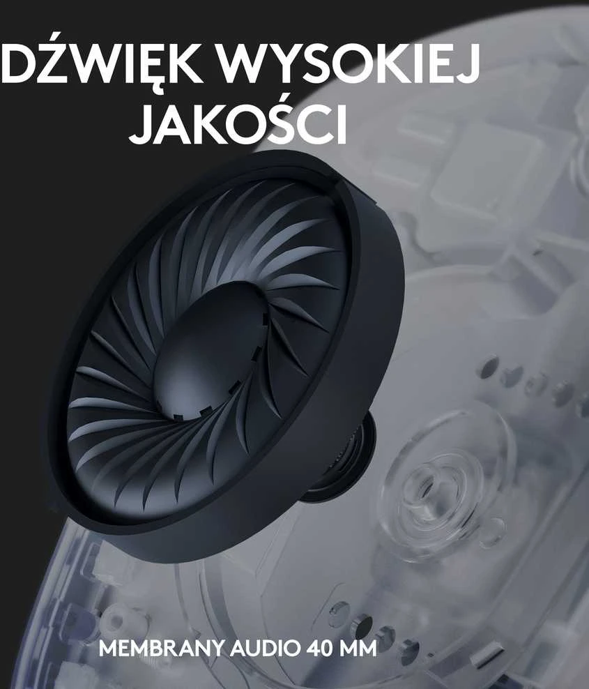 Žaidimų ausinės Logitech G435 Lightspeed, baltos/alyvų spalvos