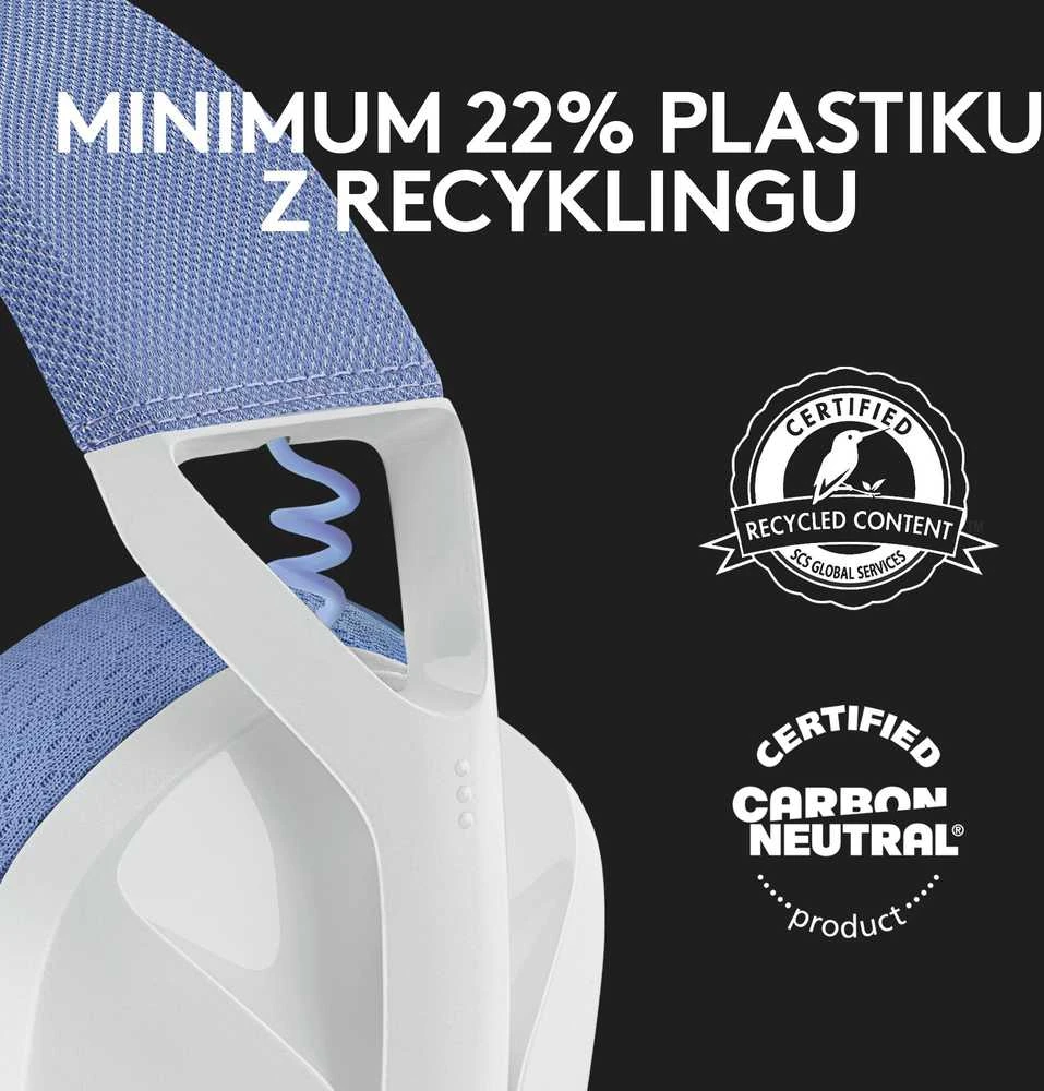Žaidimų ausinės Logitech G435 Lightspeed, baltos/alyvų spalvos