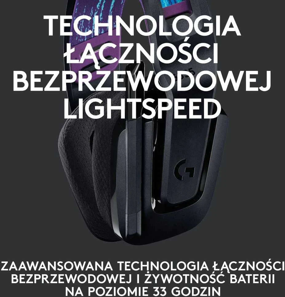 Logitech G535 Lightspeed belaidės ausinės žaidimams, Juodos spalvos
