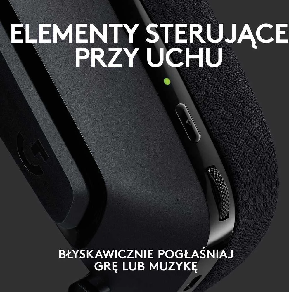 Logitech G535 Lightspeed belaidės ausinės žaidimams, Juodos spalvos