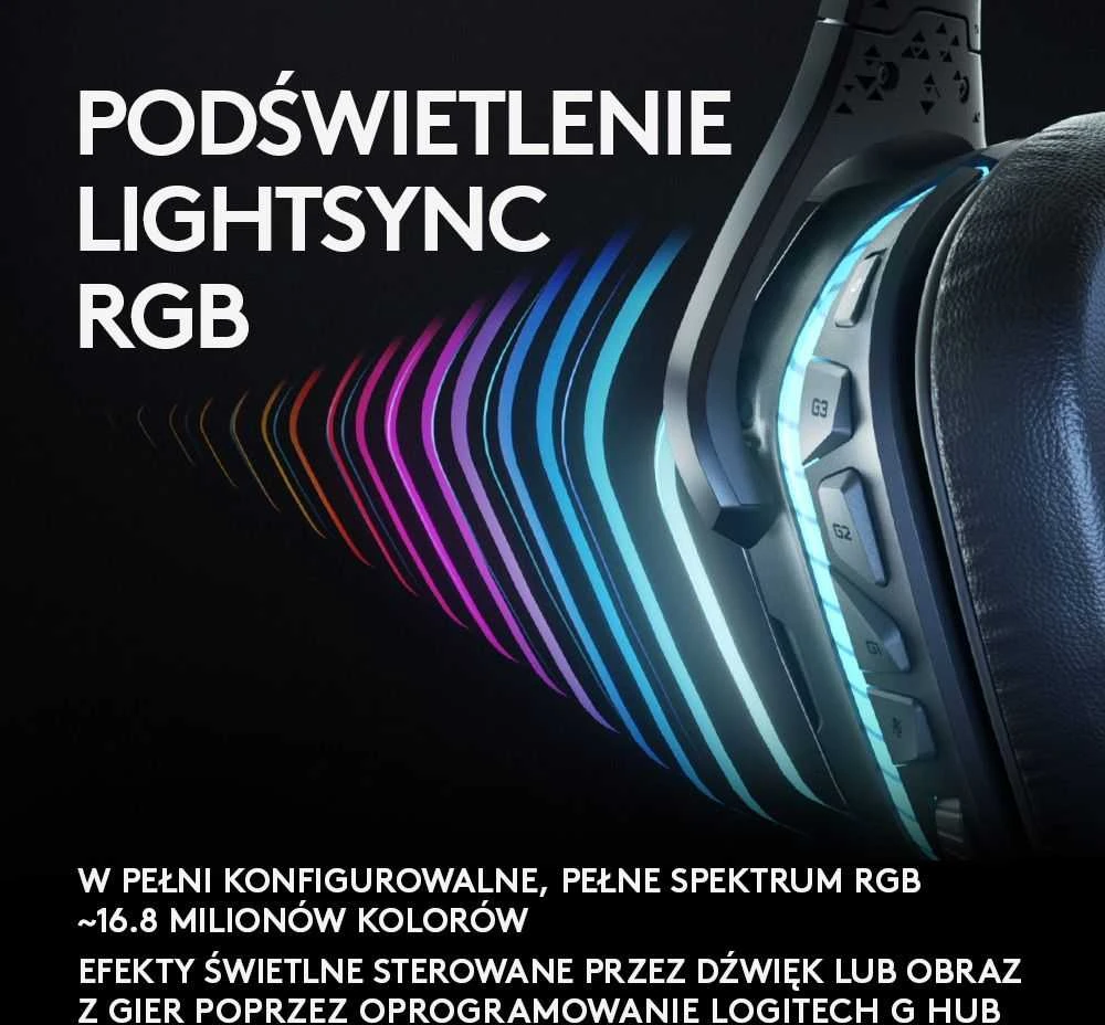 LOGITECH G935 Belaidės 7.1 Surround Sound LIGHTSYNC Ausinės Žaidimams - 2.4GHZ - EMEA