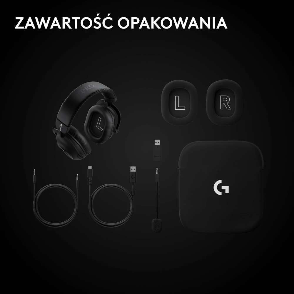 LOGITECH G PRO X3 LIGHTSPEED Belaidės Ausinės Žaidimams - Juodas - 2.4GHZ - EMEA28i - 935