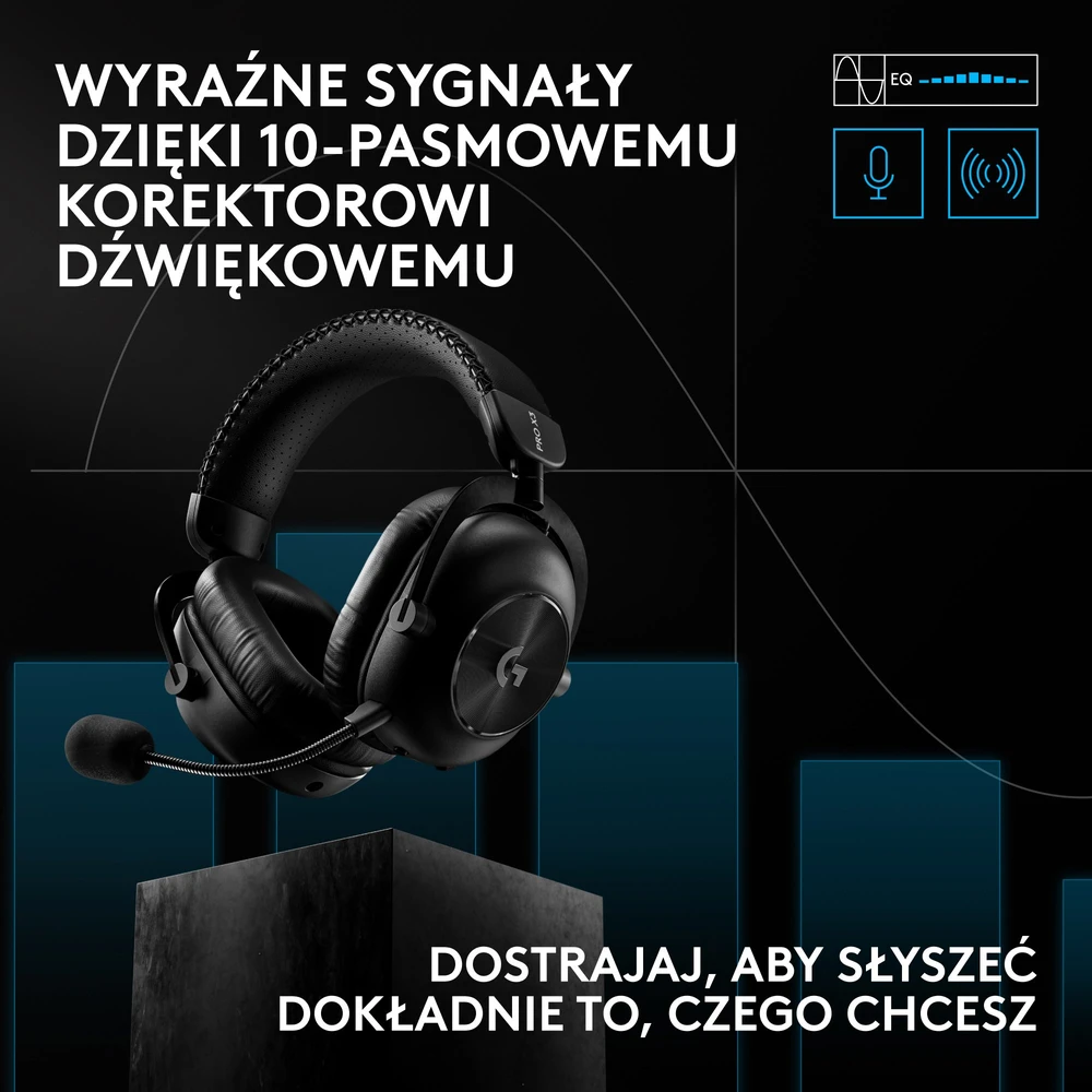 LOGITECH G PRO X3 LIGHTSPEED Belaidės Ausinės Žaidimams - Juodas - 2.4GHZ - EMEA28i - 935