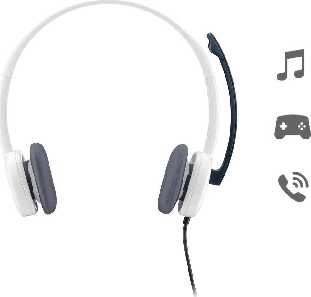 LOGITECH H150 ausinės su mikrofonu, baltos
