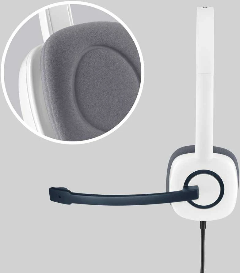 LOGITECH H150 ausinės su mikrofonu, baltos