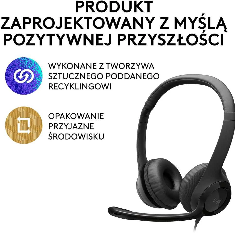 Universalios ausinės Logitech H390, su mikrofonu, USB jungtis