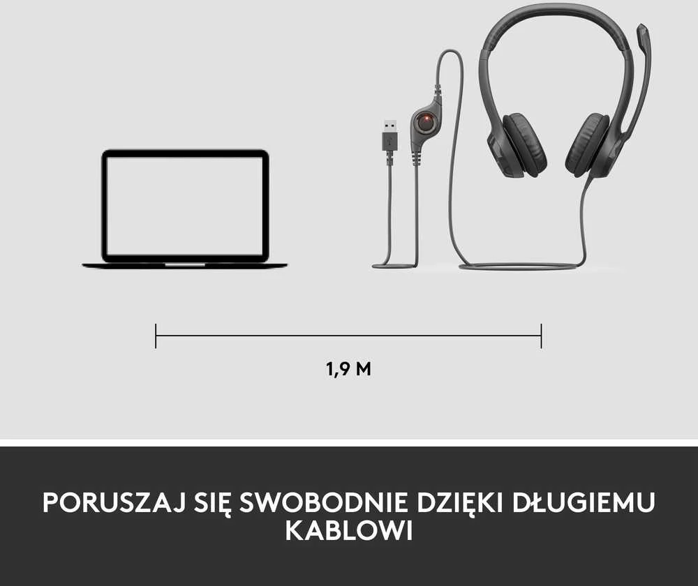 Universalios ausinės Logitech H390, su mikrofonu, USB jungtis