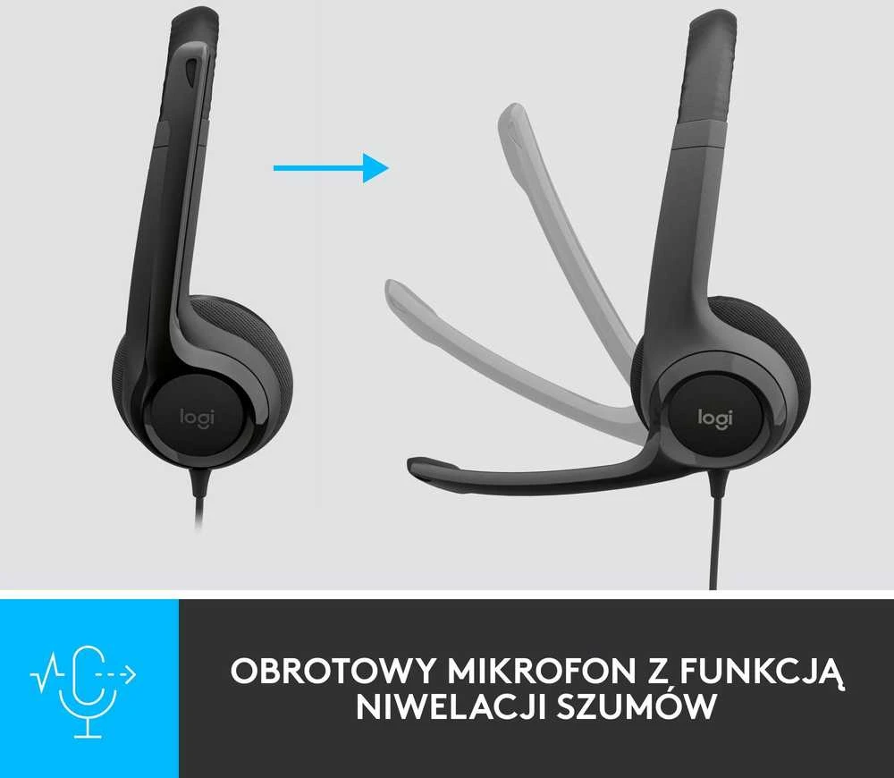 Universalios ausinės Logitech H390, su mikrofonu, USB jungtis