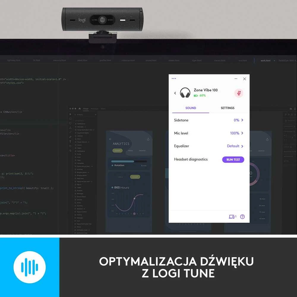 Logitech Zone Vibe 100 belaidės ausinės, Juodos