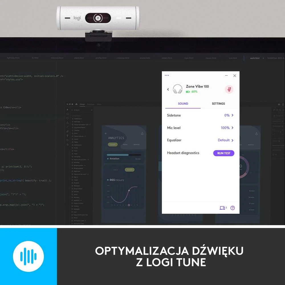 Logitech Zone Vibe 100 belaidės ausinės, Baltos
