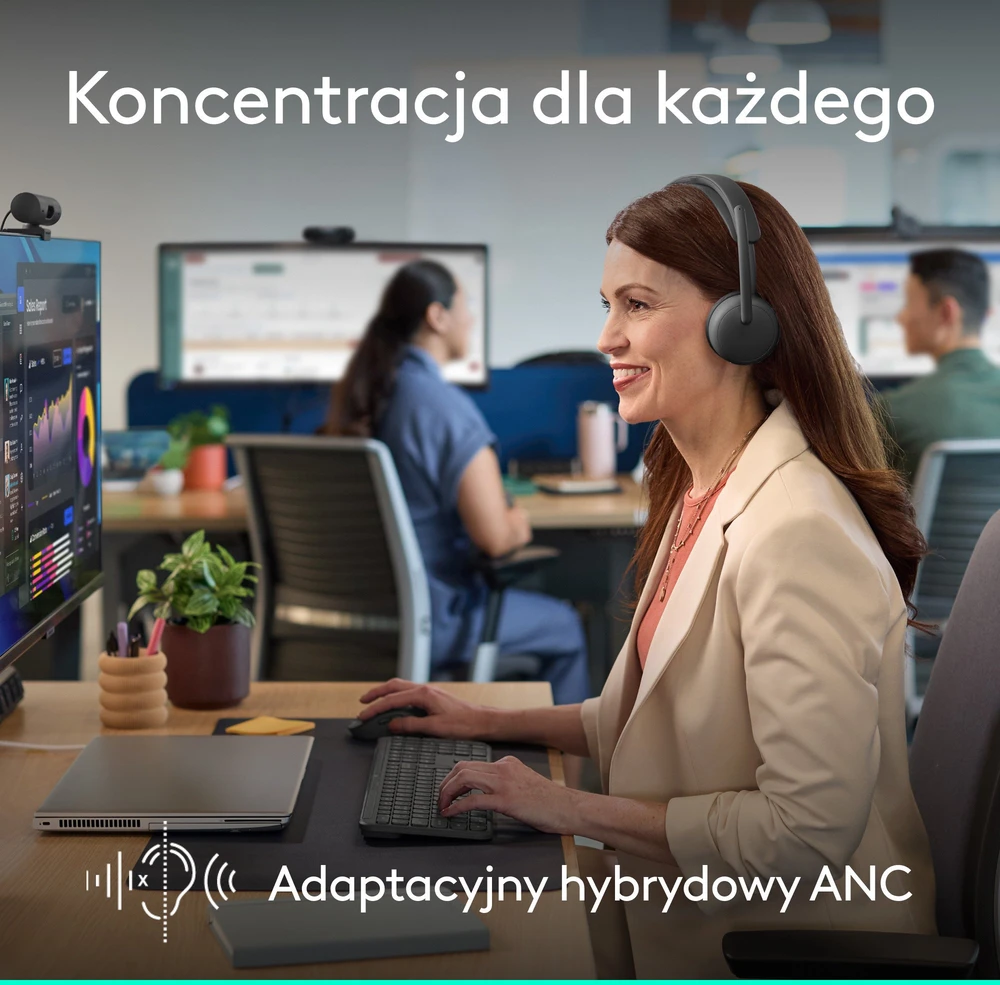 Ausinės „Logitech Zone Belaidės 2“ grafito spalvos