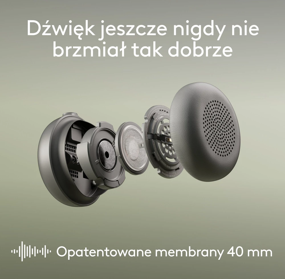 Ausinės „Logitech Zone Belaidės 2“ grafito spalvos