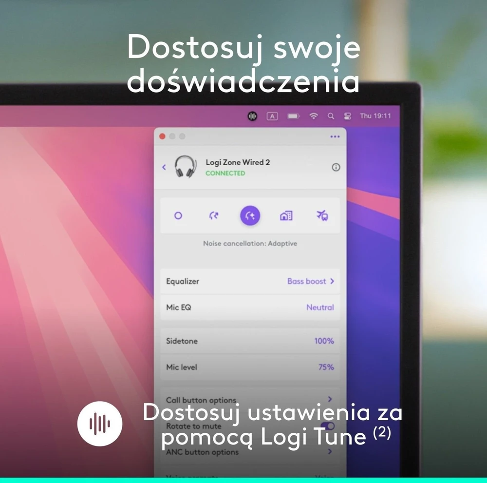 Ausinės „Logitech Zone su laidu 2“ grafito spalvos