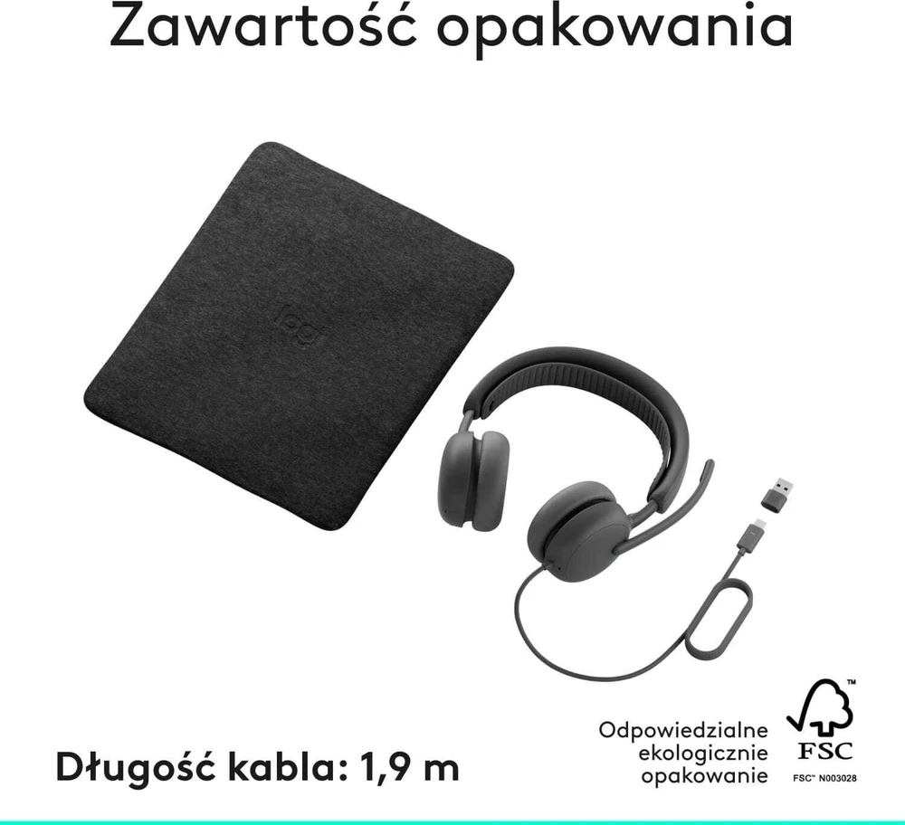 Ausinės „Logitech Zone su laidu 2“ grafito spalvos
