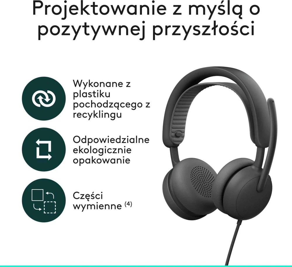 Ausinės „Logitech Zone su laidu 2“ grafito spalvos