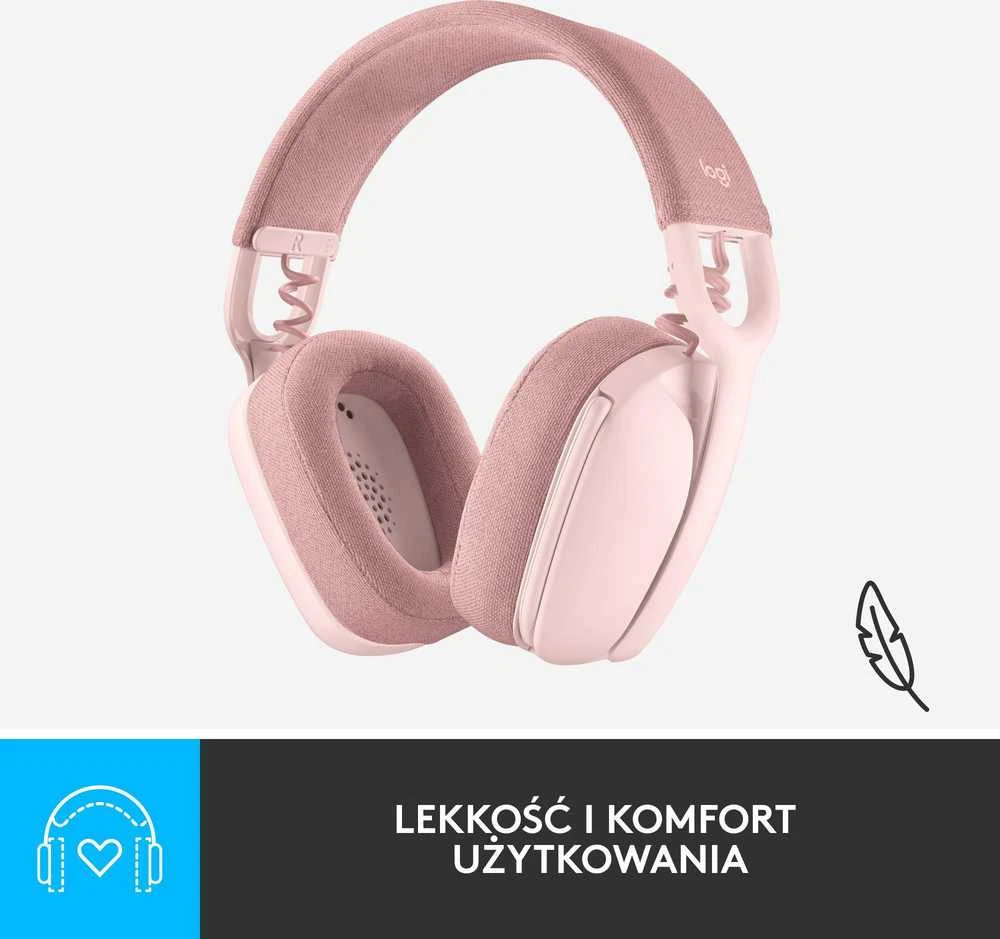 Belaidės ausinės Logitech ZONE VIBE 100, rožinė