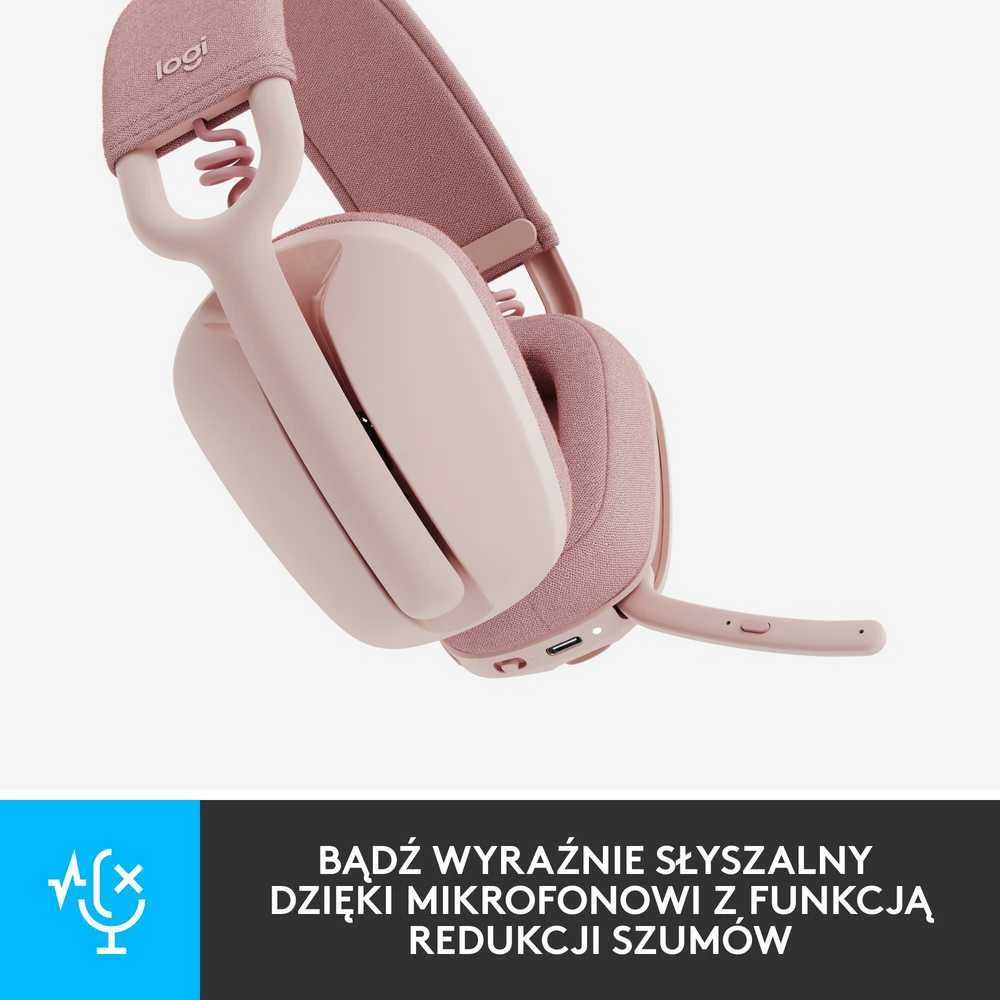 Belaidės ausinės Logitech ZONE VIBE 100, rožinė