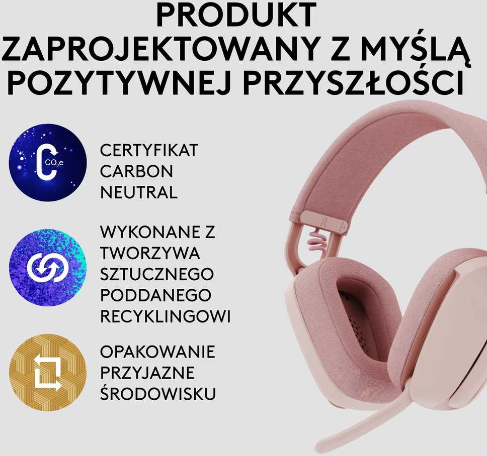 Belaidės ausinės Logitech ZONE VIBE 100, rožinė