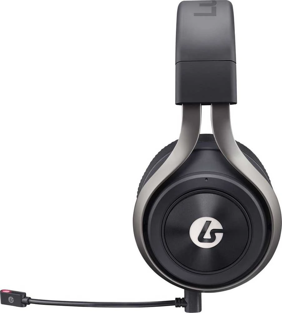 LucidSound LS50X ausinės: šoninis vaizdas su mikrofonu