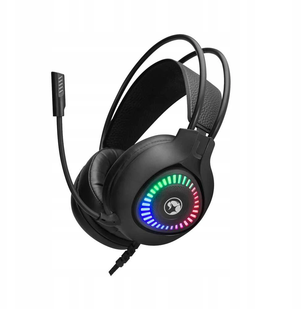 MARVO H8325 Akari 40 RGB Laidinės žaidimų ausinės | USB | 3.5 mm | Juoda