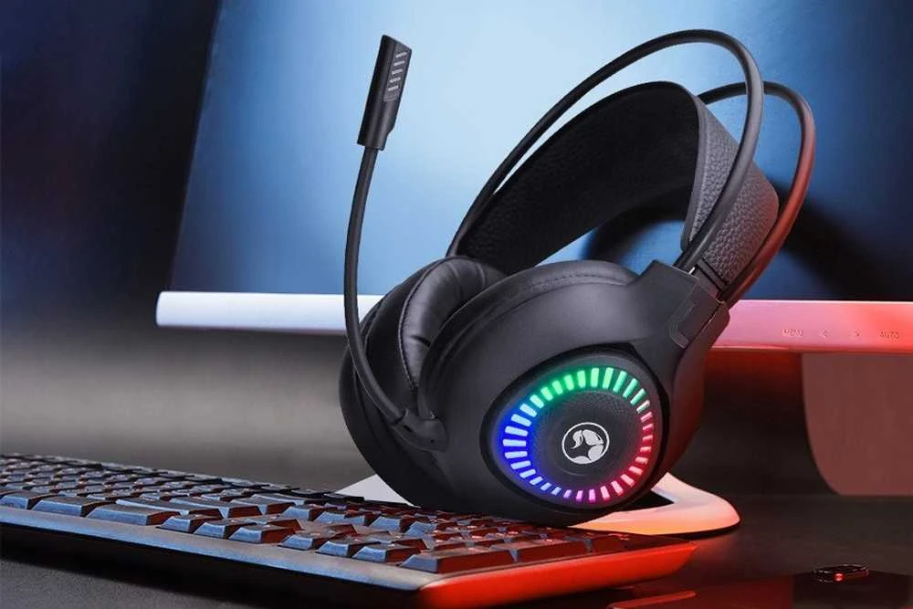 MARVO H8325 Akari 40 RGB Laidinės žaidimų ausinės | USB | 3.5 mm | Juoda
