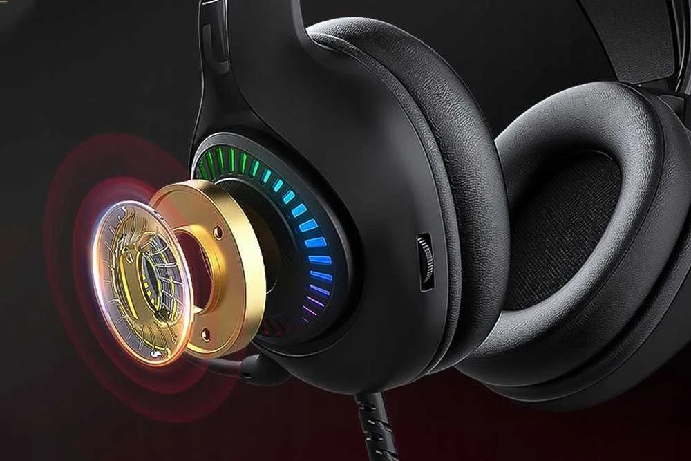 MARVO H8325 Akari 40 RGB Laidinės žaidimų ausinės | USB | 3.5 mm | Juoda