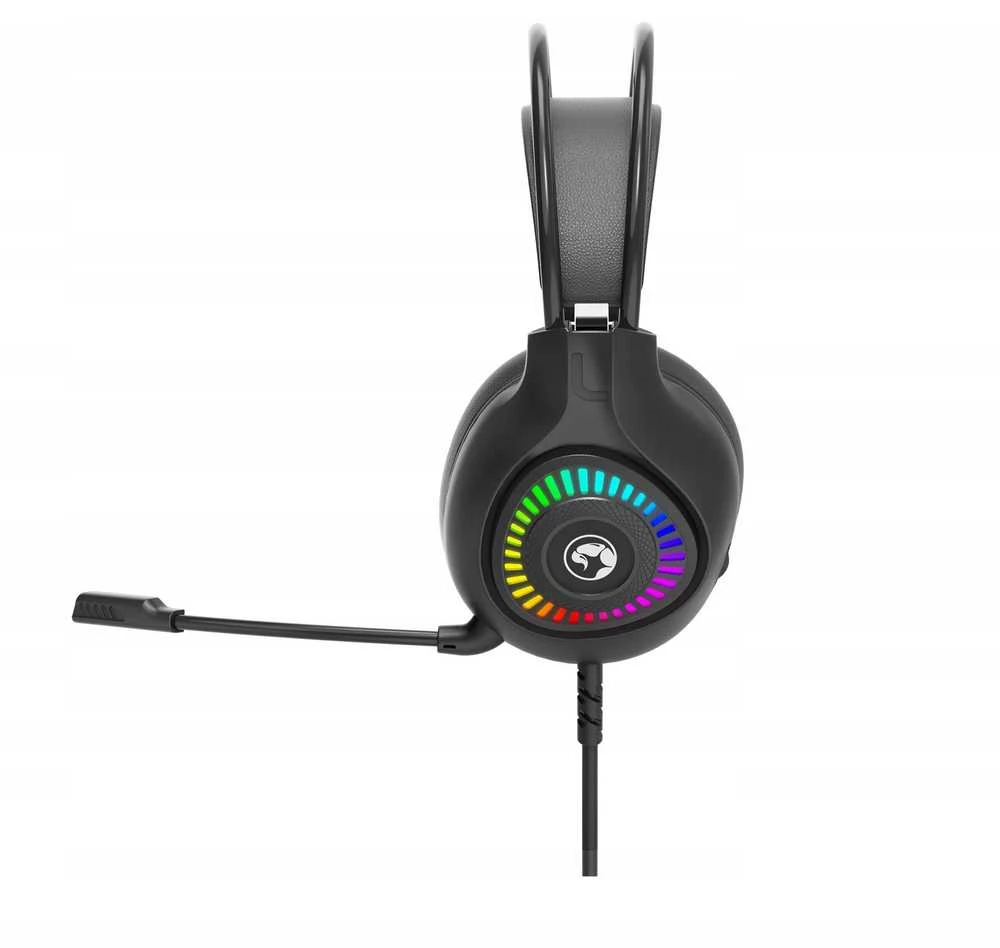 MARVO H8325 Akari 40 RGB Laidinės žaidimų ausinės | USB | 3.5 mm | Juoda