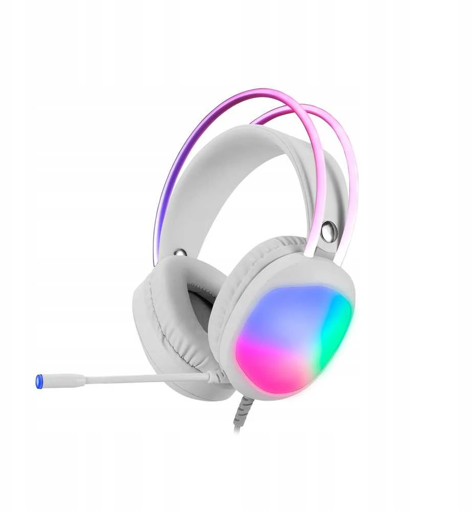 Baltos Marvo HG8959 ausinės su RGB apšvietimu