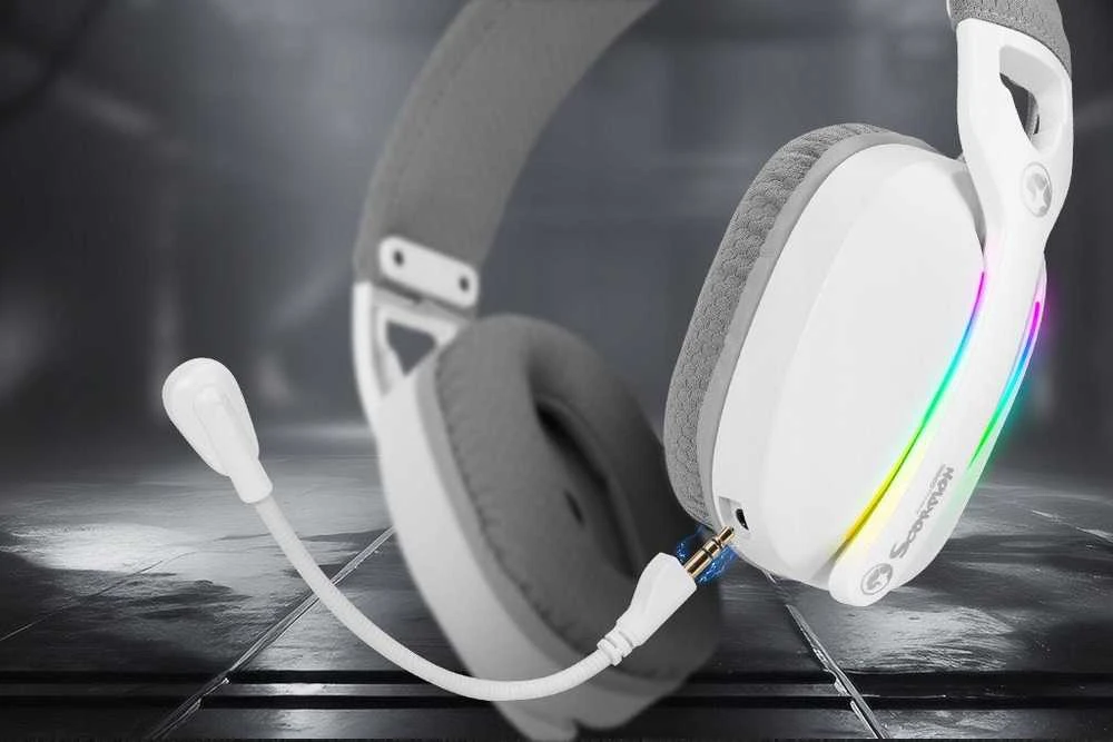 Ausinės su mikrofonu Marvo Pulz 70W 7.1 suround HG9086 WH baltos