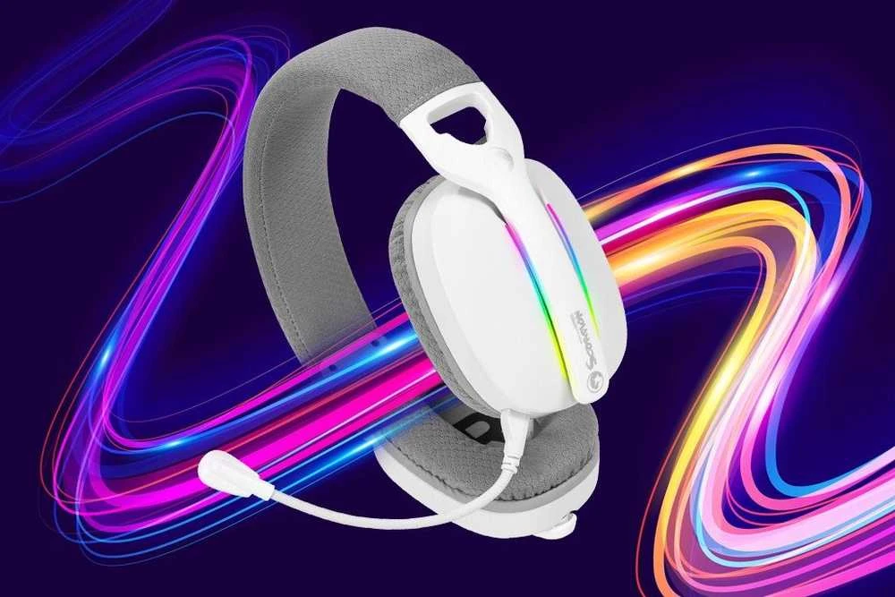 Ausinės su mikrofonu Marvo Pulz 70W 7.1 suround HG9086 WH baltos