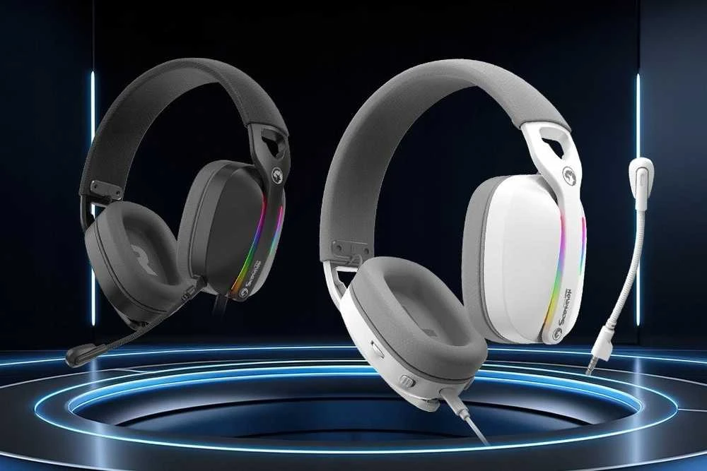 Ausinės su mikrofonu Marvo Pulz 70W 7.1 suround HG9086 WH baltos