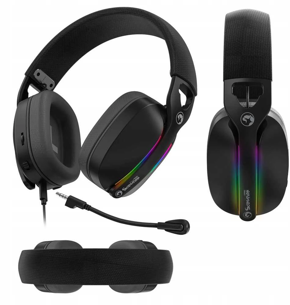 Marvo Pulz 70S BK laidinės žaidimų RGB ausinės (Juodos)