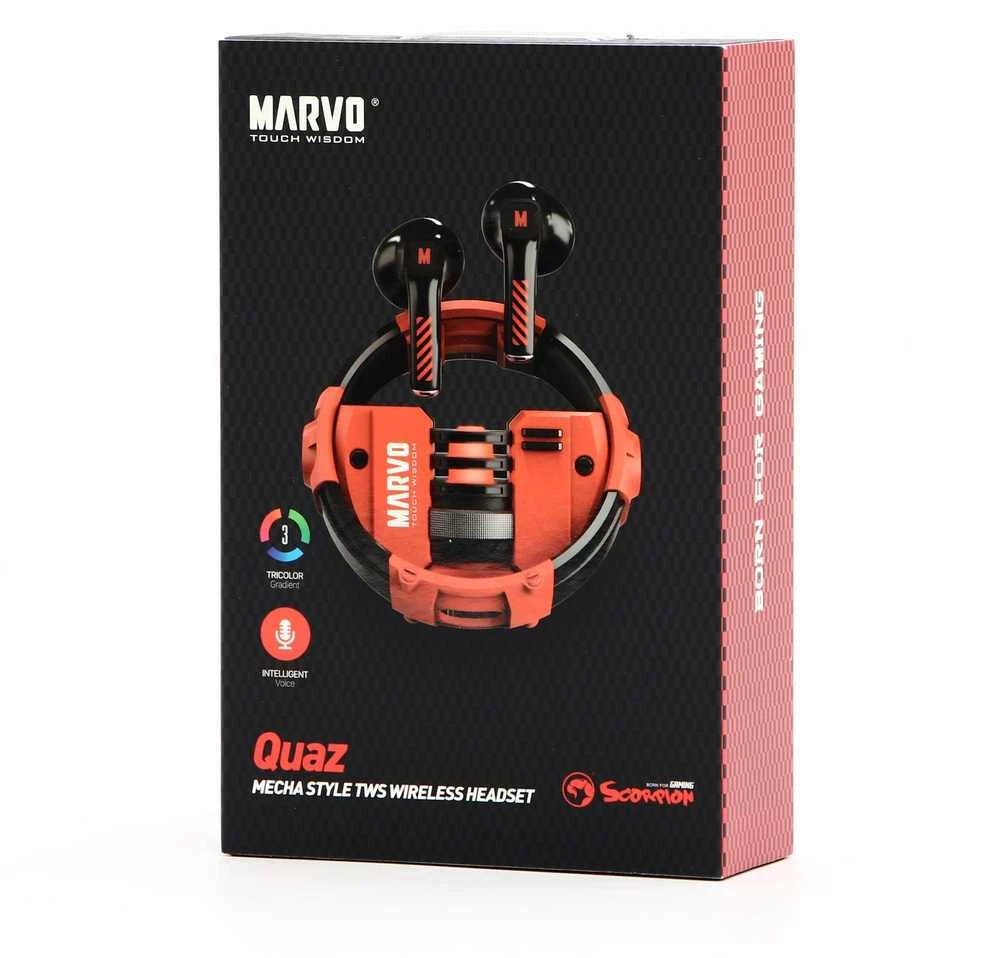 Marvo QUAZ Ausinės TWS, metalowe etui, USB-C