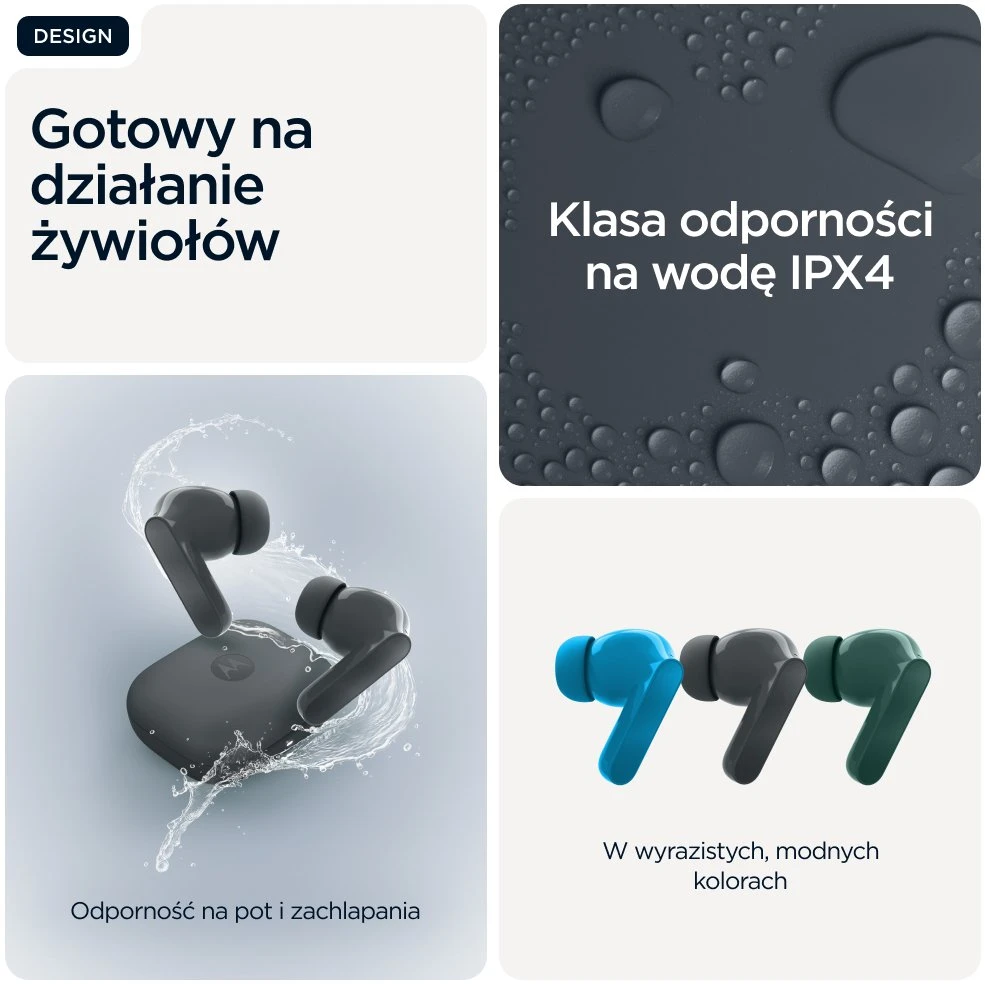 Motorola Moto Buds Bass Belaidės Ausinės Dark Shadow