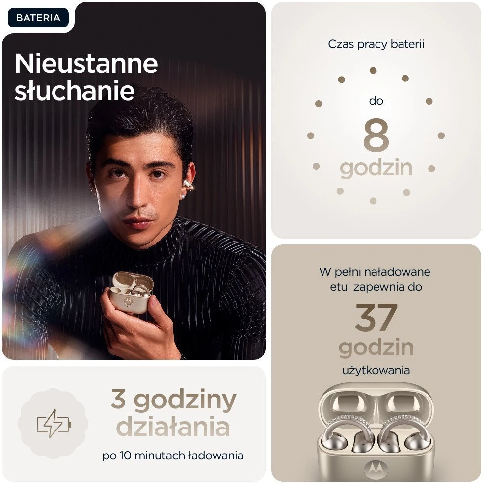 Ausinės MOTOROLA MOTO BUDS LOOP FRENCH OAK