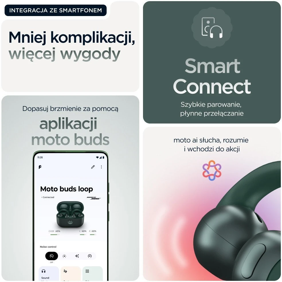 Ausinės MOTOROLA MOTO BUDS TREKKING Žalias