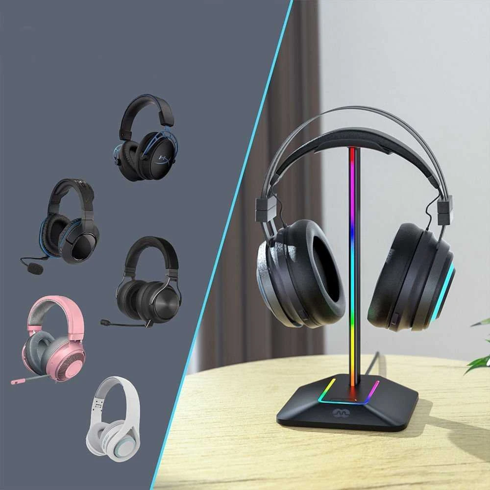 Ausinės Mozos Stovas ausinėms RGB LED D12