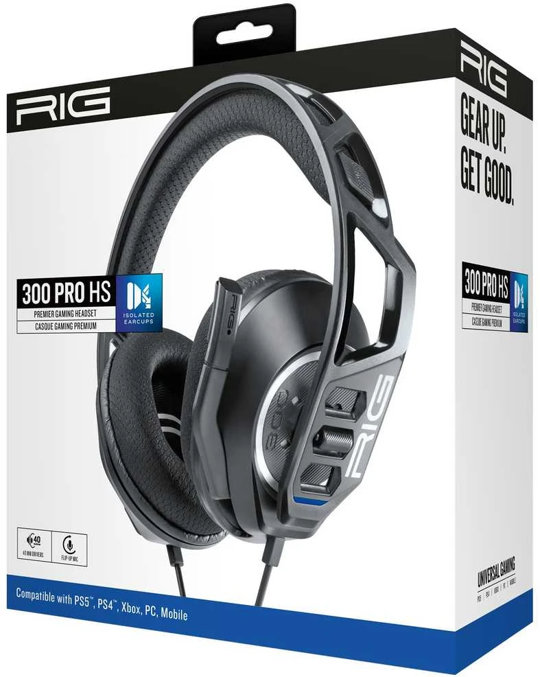 Nacon RIG 300 Pro HS laidinės žaidimų ausinės (juodos) | XBOX/PS4/PS5/Nintendo Switch