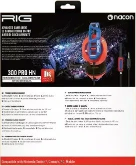 NACON - RIG HEADPHONES 300 PRO HN Raudonas BULE - SWITCH 2