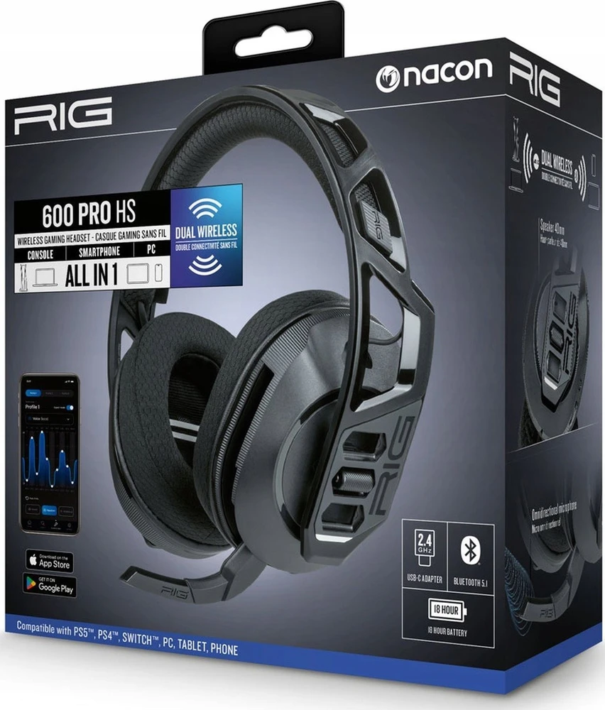 Ausinės Nacon RIG 600 PRO HS, Juodos