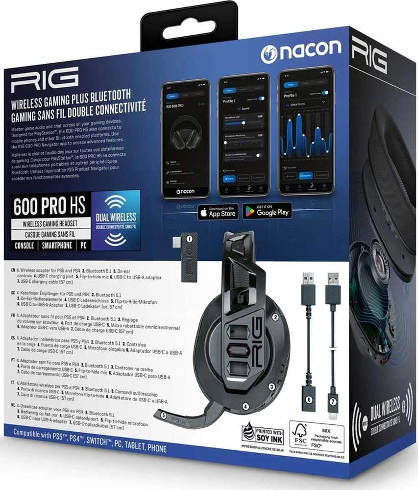 Ausinės Nacon RIG 600 PRO HS, Juodos