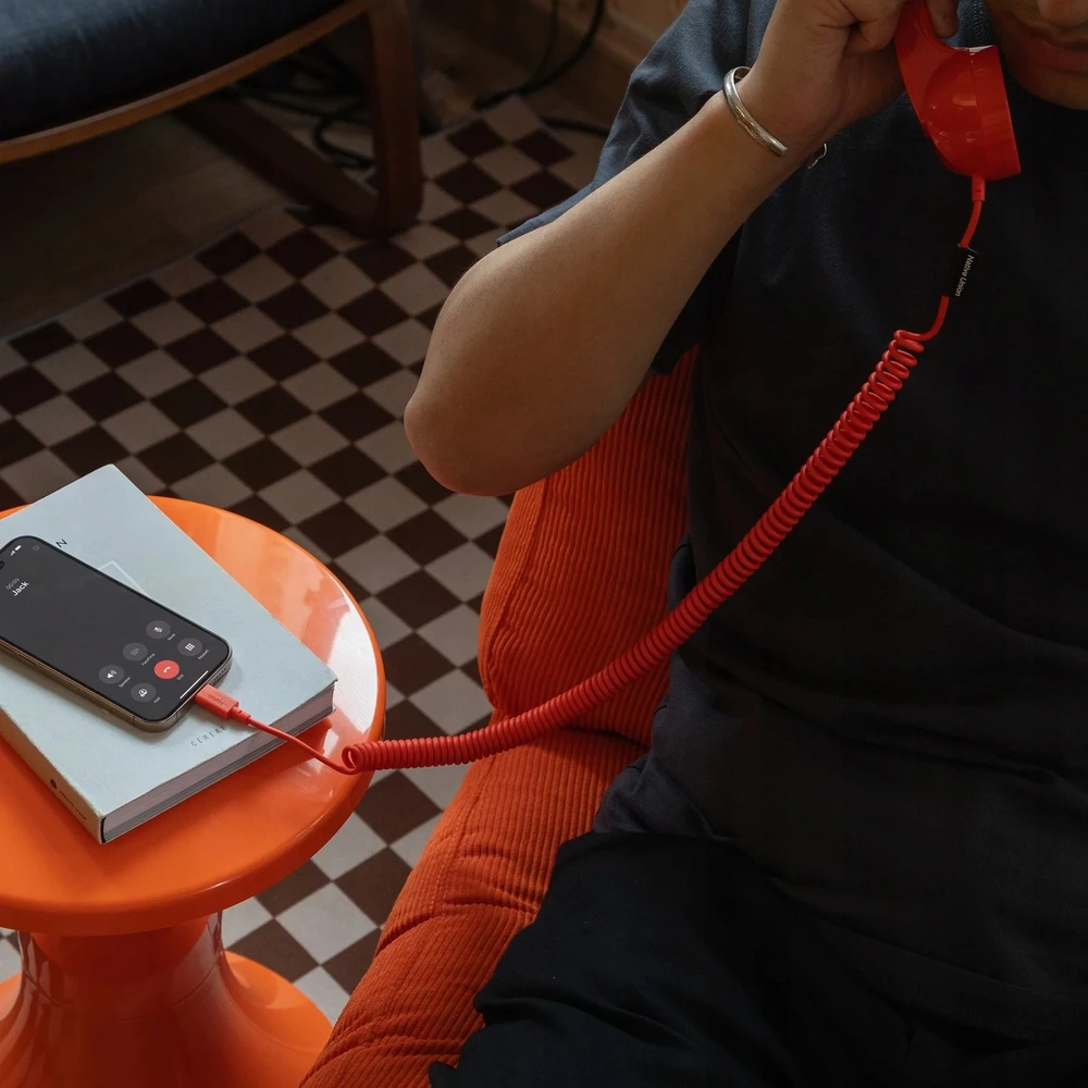 Ausinės Native Union Pop Phone - ausinė telefoniczna USB-C su funkcija atsiliepti ir baigti skambučius (alarm raudona)