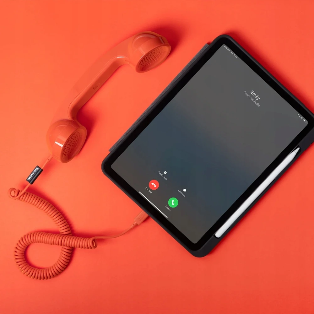 Ausinės Native Union Pop Phone - ausinė telefoniczna USB-C su funkcija atsiliepti ir baigti skambučius (alarm raudona)