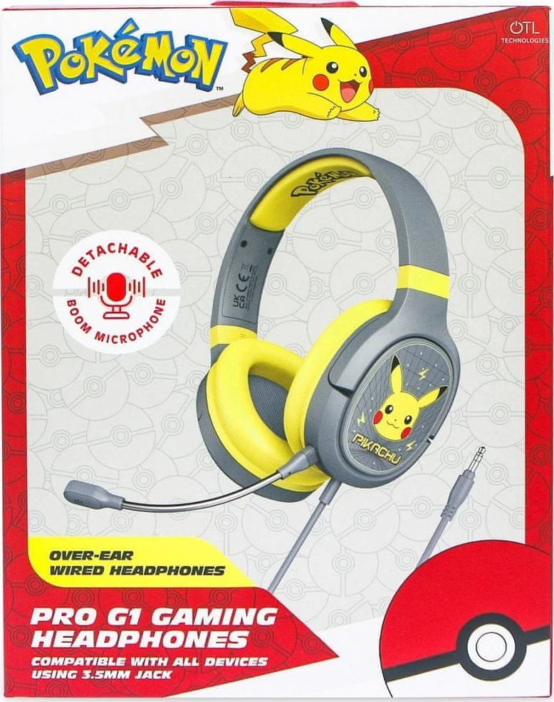 OTL Technologies Pokémon Pikachu Pro G1 laidinės vaikiškos žaidimų ausinės