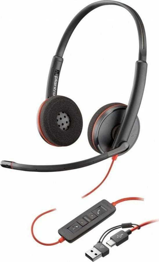 Hewlett Packard (HP) HP Poly Blackwire 3220 stereo USB-C ausinės + USB-C/A adapteris