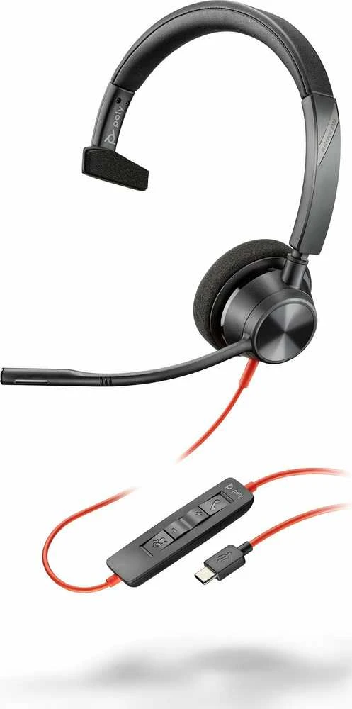 Ausinės HP Polimerinis „Blackwire 3310 Mono USB-C HS + USB-C/A“